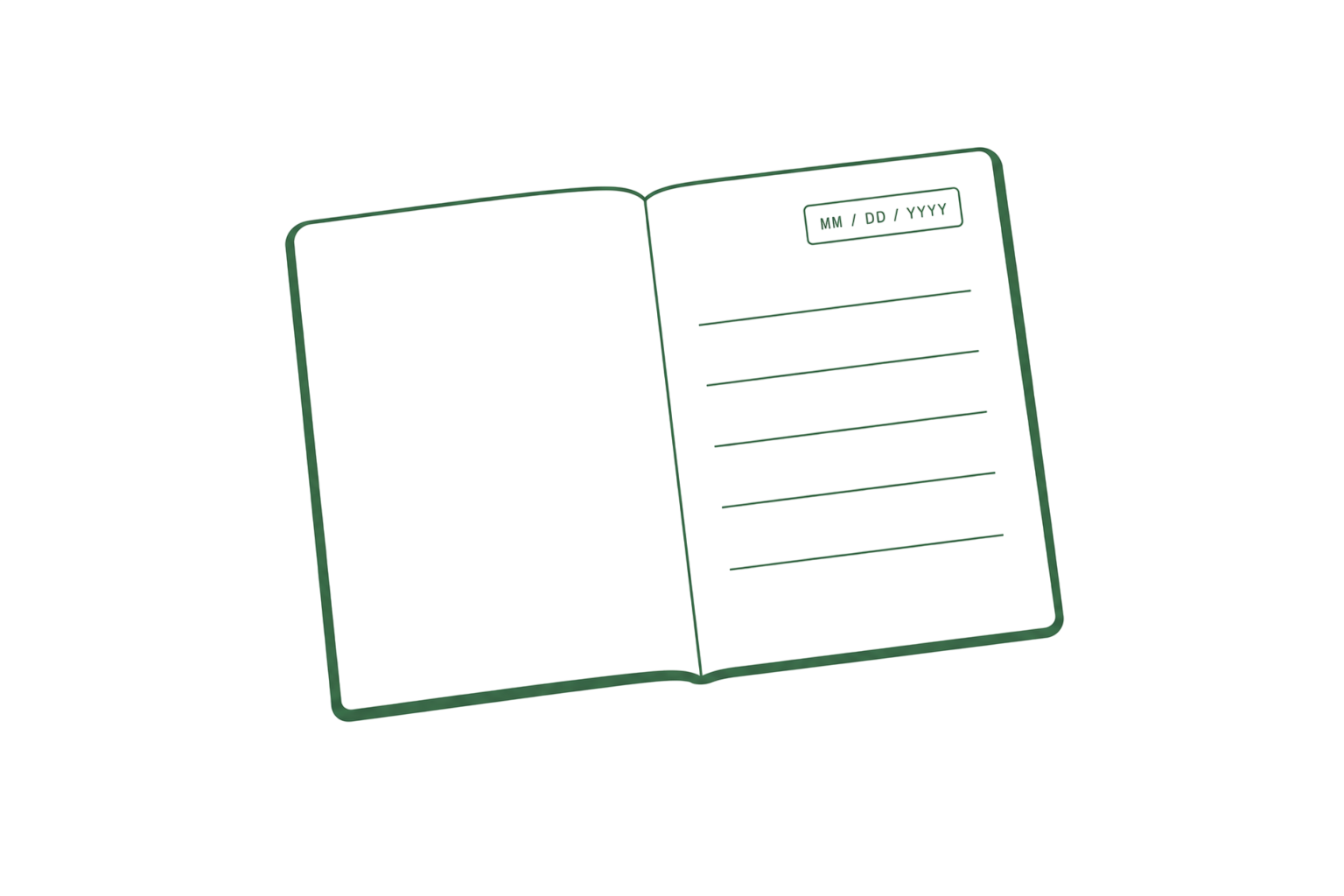 Open journal notebook illustration
